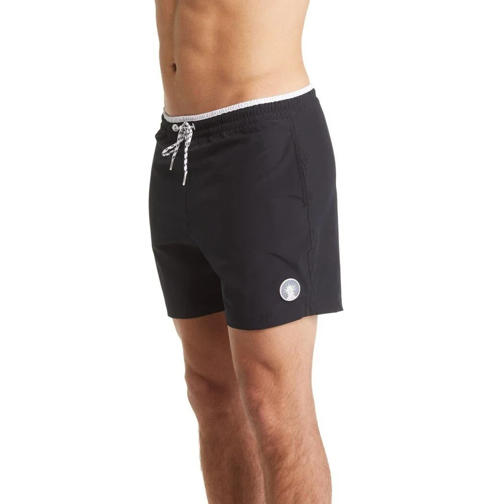 Chubbies Swim Trunks Mens 2XL Black Boxer Brief Lined Drawstring Waist FTS1002