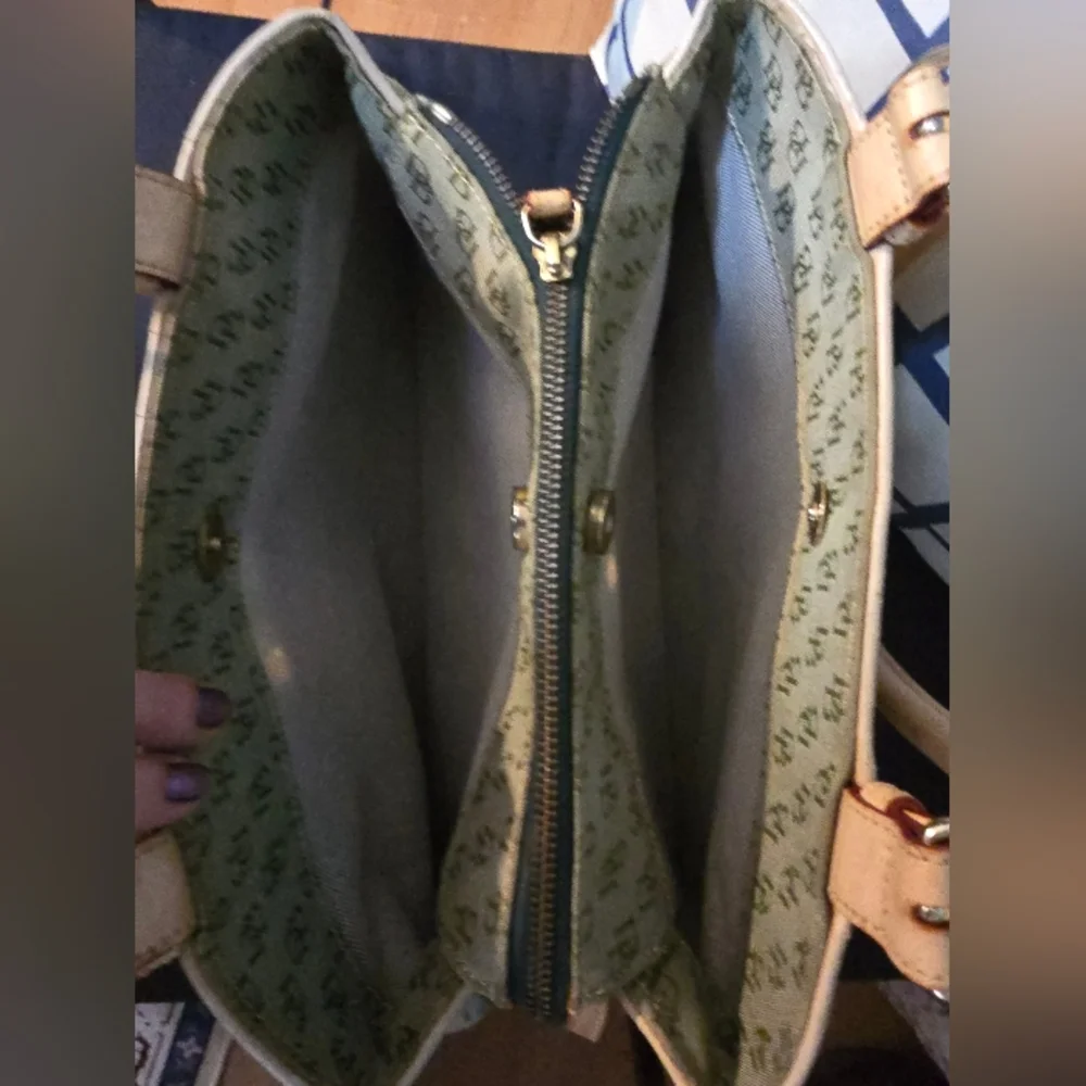 Dooney & Bourke Olive and Tan Satchel