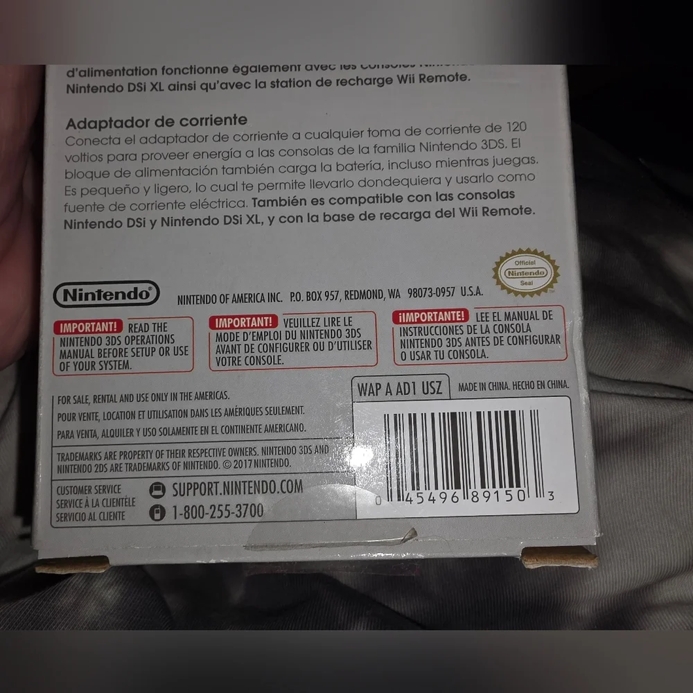 NEW Nintendo OEM 3DS AC Adapter IN BOX PRICE FIRM/FIXED THANK YOU!