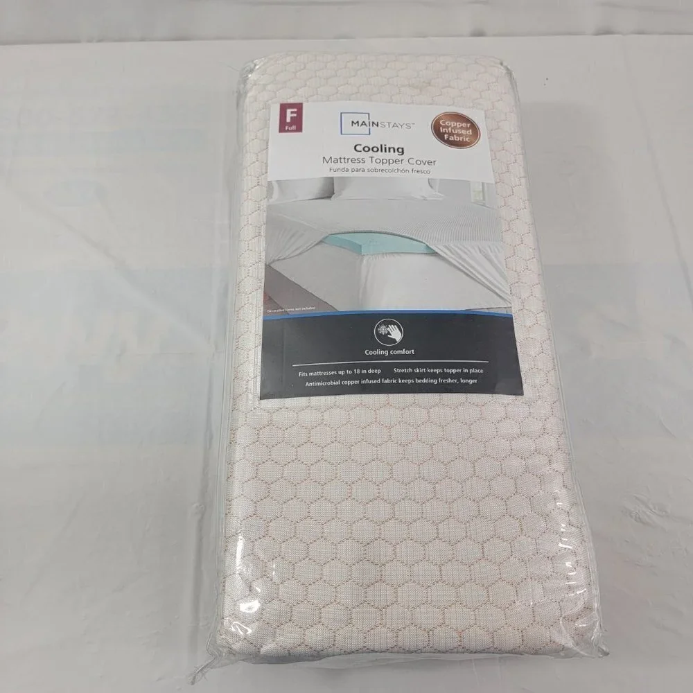 Mainstays COOLING Copper Infused Fabric Mattress Topper Cover – Full Size