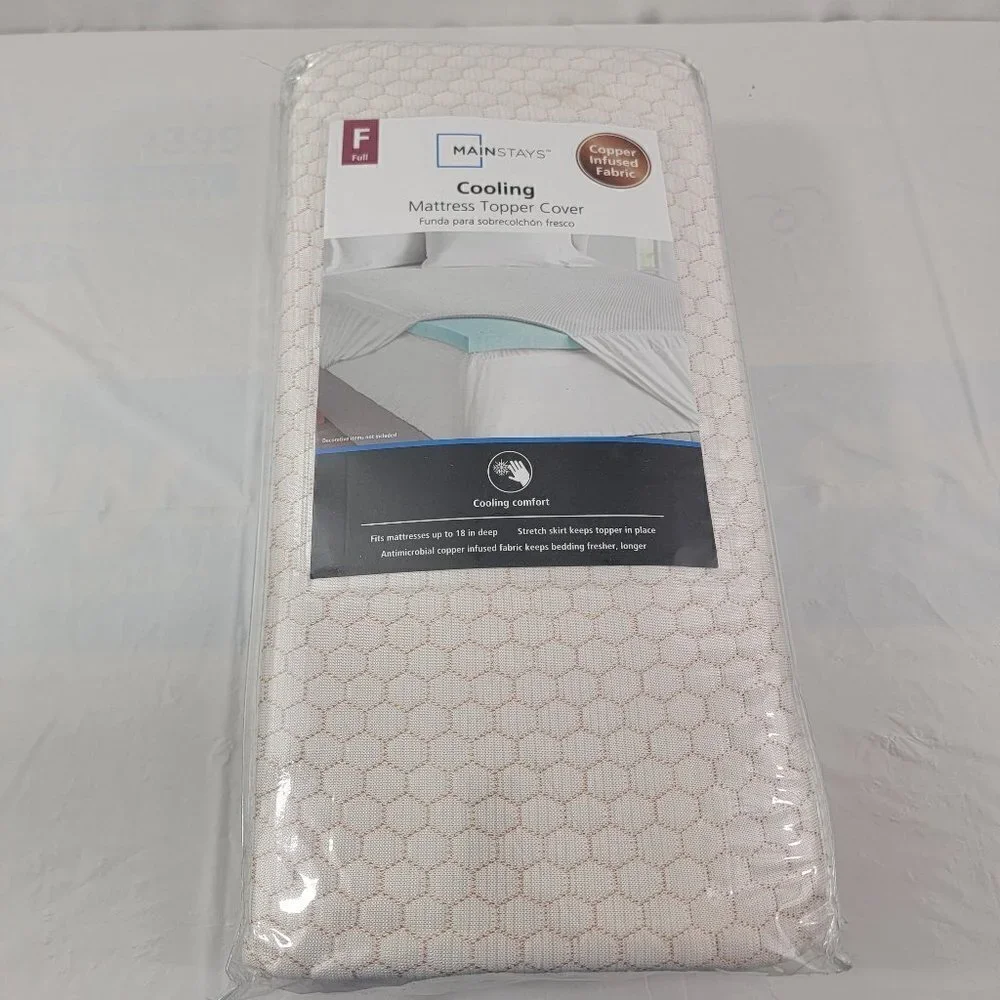 Mainstays COOLING Copper Infused Fabric Mattress Topper Cover – Full Size