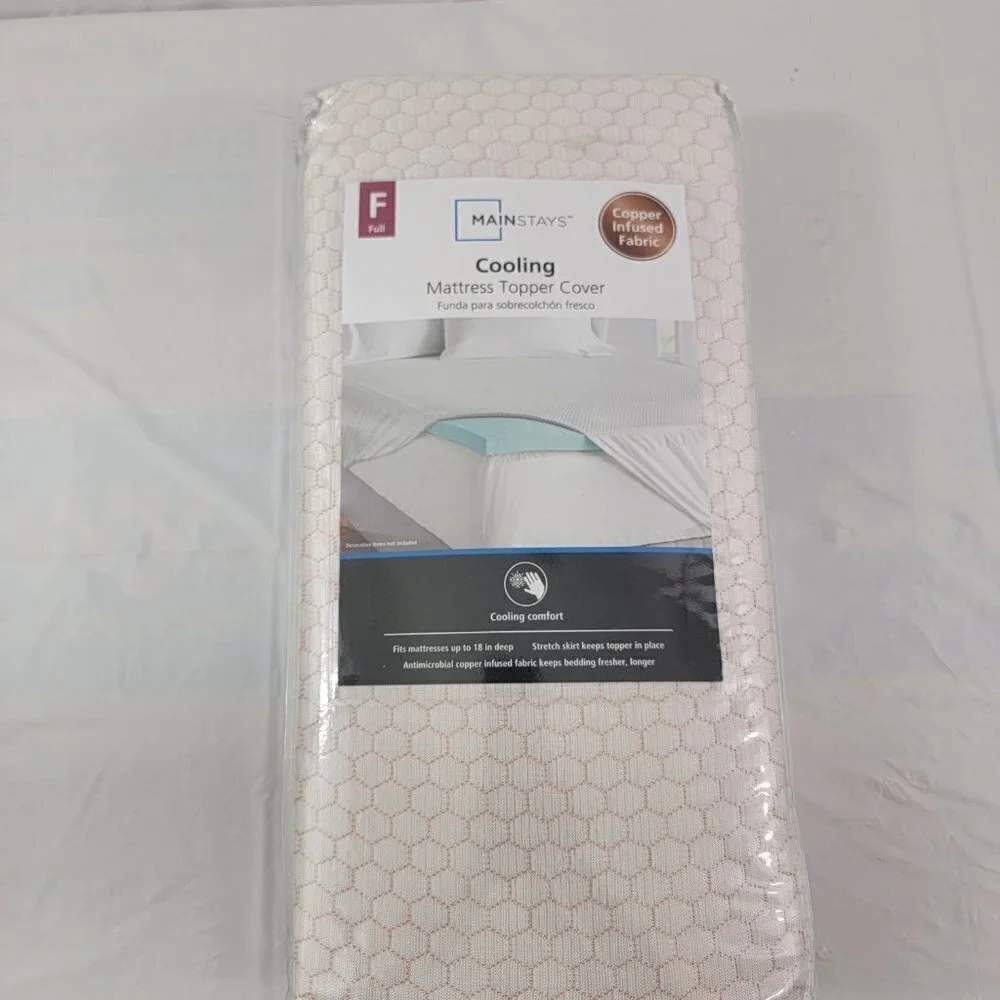 Mainstays COOLING Copper Infused Fabric Mattress Topper Cover – Full Size