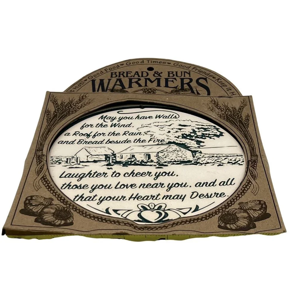 Seneca Ceramics New Bread Bun Warmer Irish Blessing Handcrafted Holiday USA Made