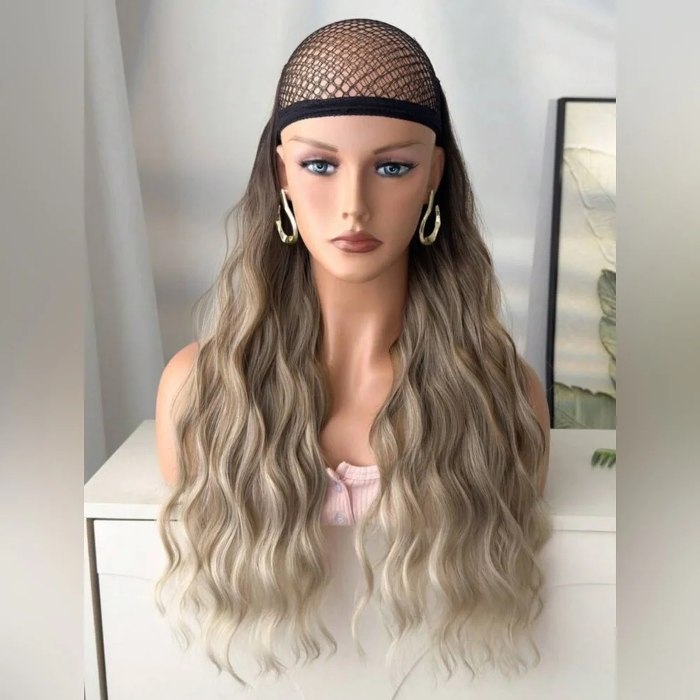 22 In Ashy light Brown Balayage Clip in hair Extensions - Human hair blend