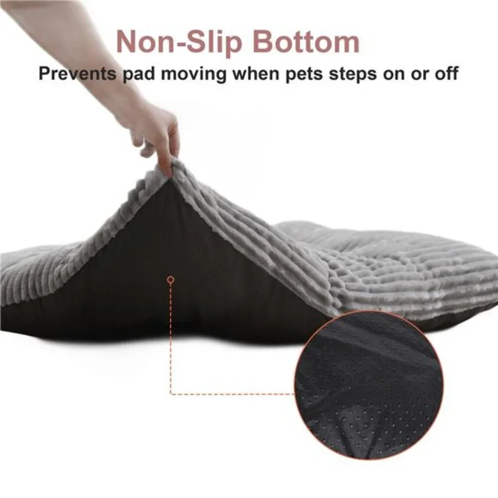 Large Dog Bed 23x18 inch Plush Soft Dog Cage Bed Washable Dog Mat with Non-Slip