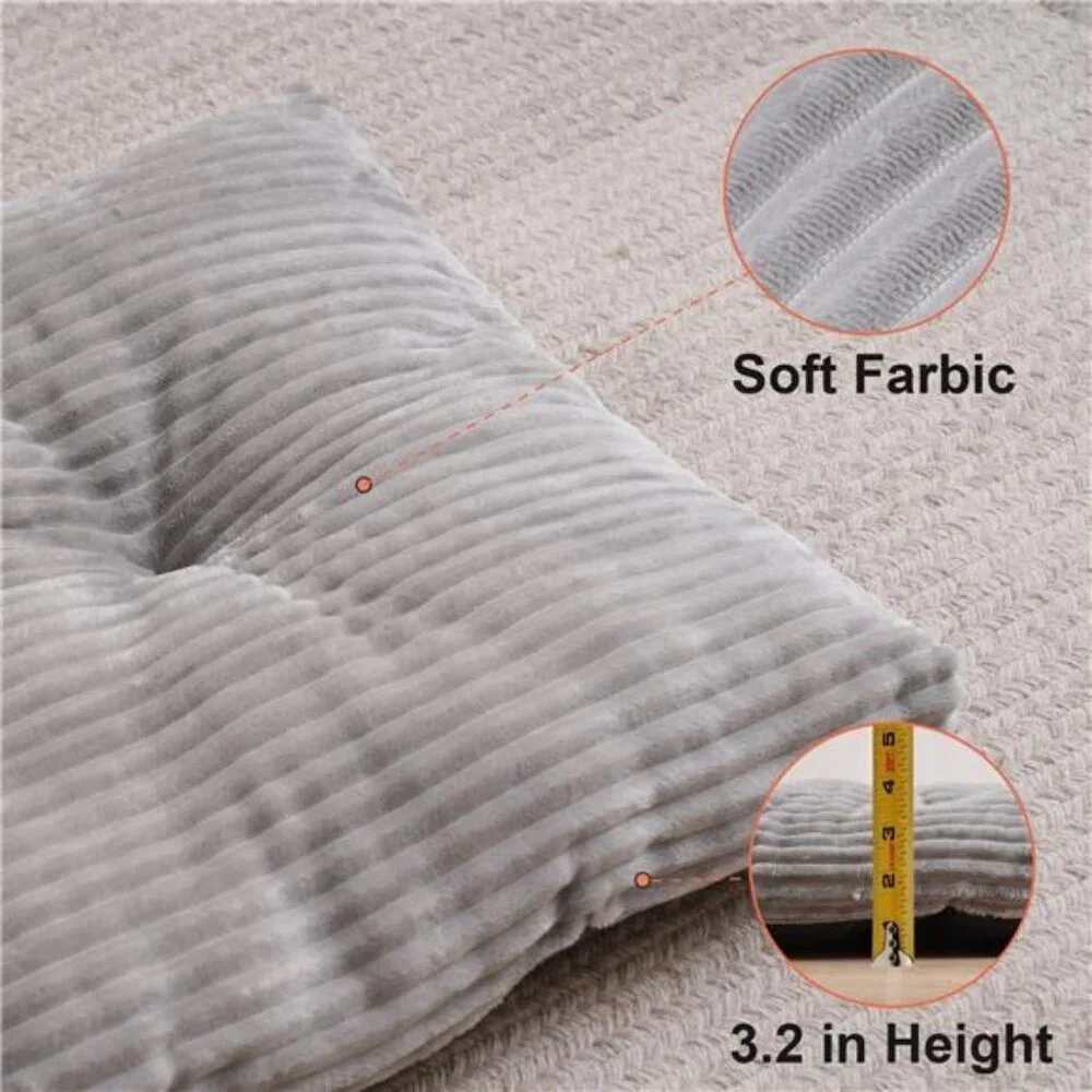Large Dog Bed 23x18 inch Plush Soft Dog Cage Bed Washable Dog Mat with Non-Slip