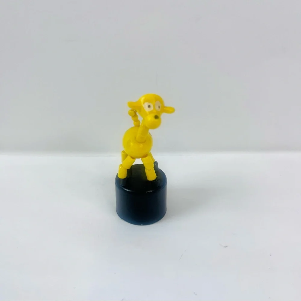 Vintage 1970s Yellow Cow Puppet Toy Made in Hong Kong Hard Plastic