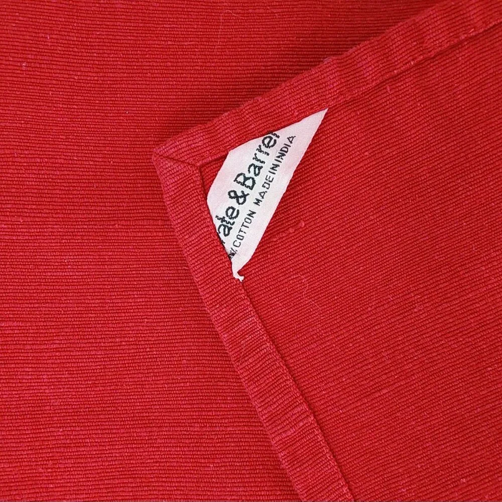Crate & Barrel Red Woven 100% Cotton PLACEMATS - Set Of 4