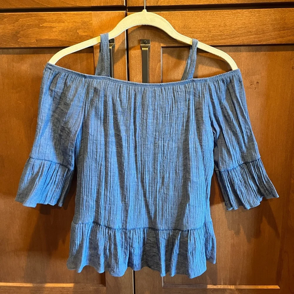 Blue Off-Shoulder Girl’s Top