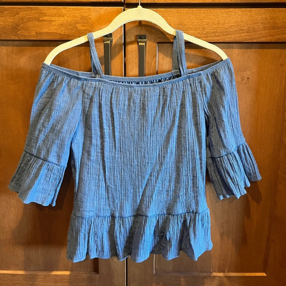 Blue Off-Shoulder Girl’s Top