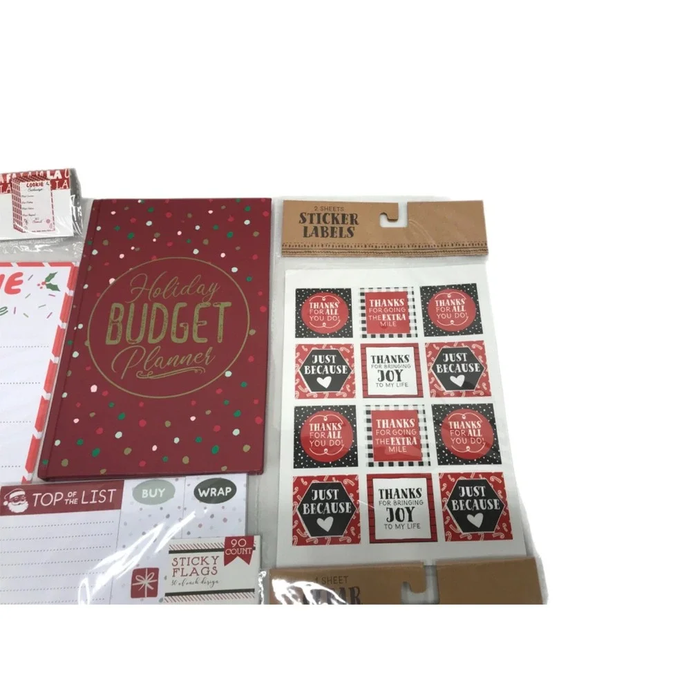 8 Piece Holiday Budget Planner Bundle Recipe Cards Cookie Exchange Label Sticker