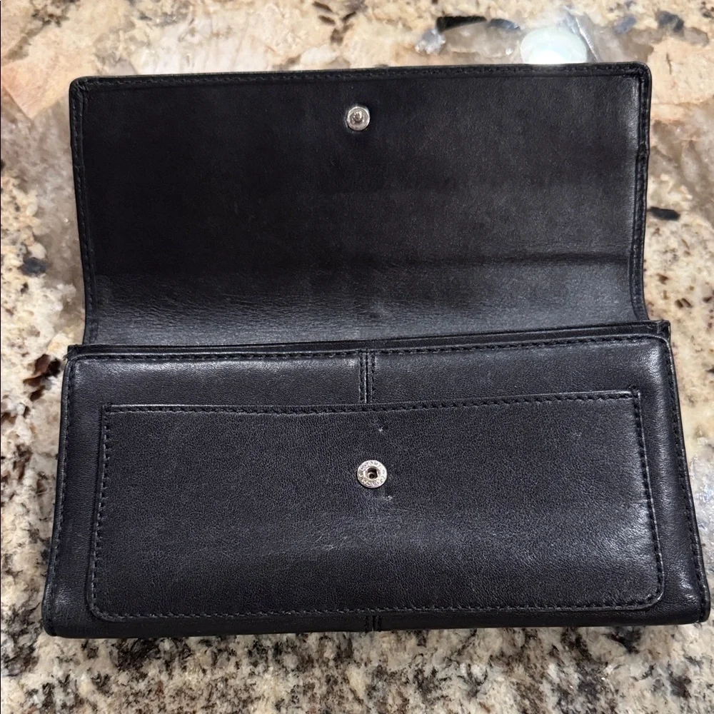 COACH Midnight Black Leather Clutch