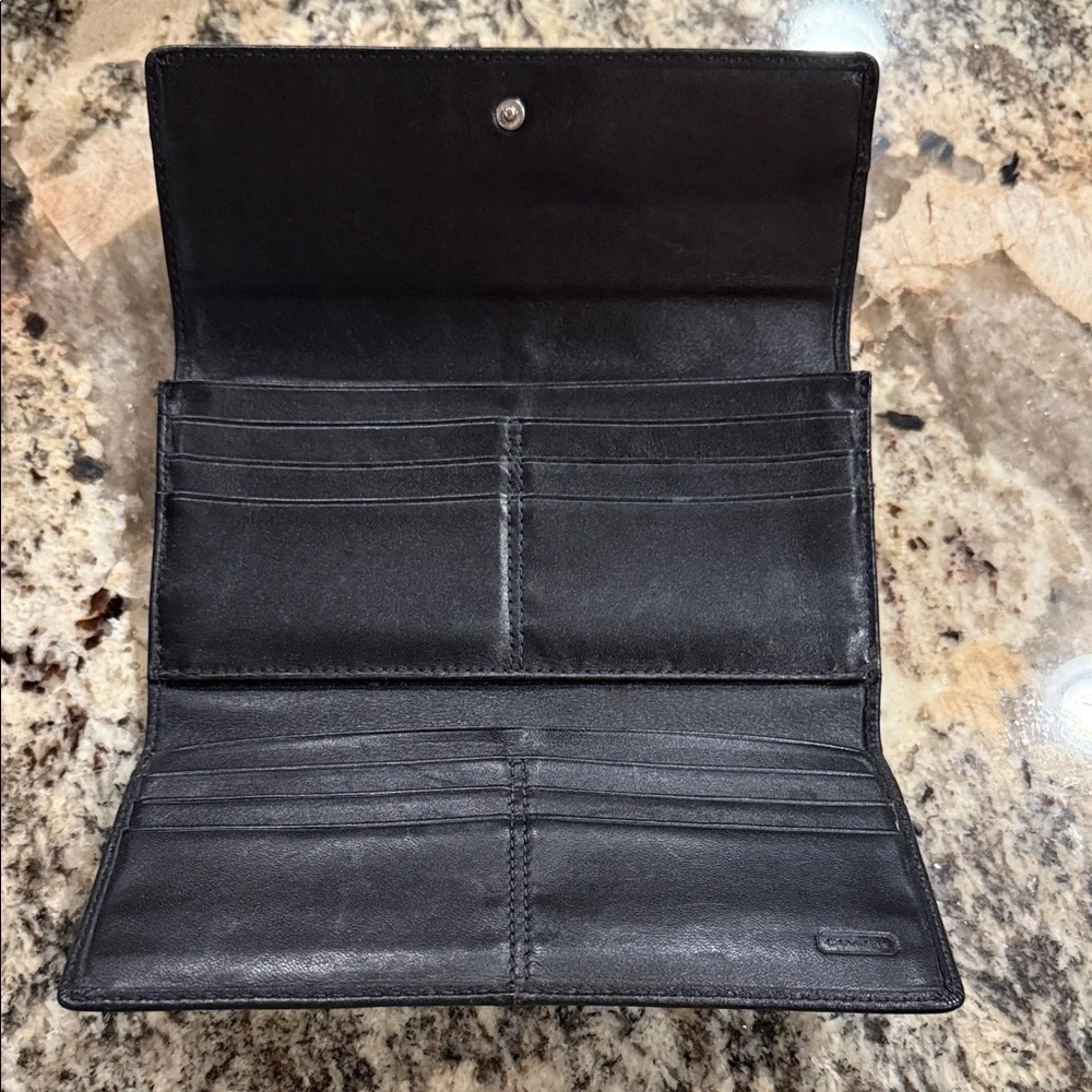 COACH Midnight Black Leather Clutch