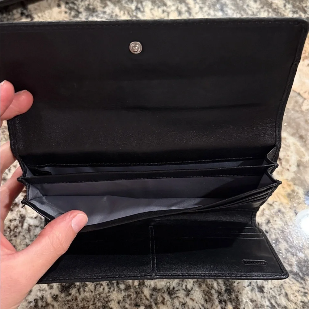 COACH Midnight Black Leather Clutch