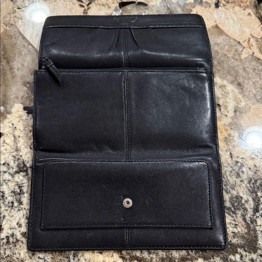 COACH Midnight Black Leather Clutch