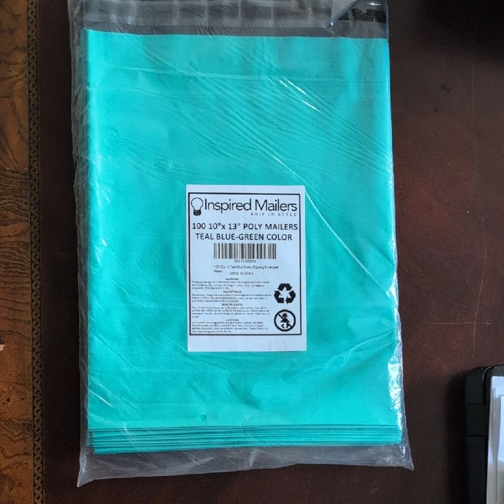 10 x 13 inch Teal Poly Mailers- 100