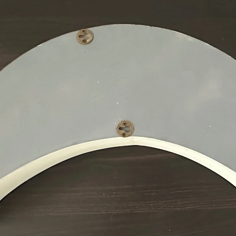 Half-Moon Wood Shelf Decor – Light Blue, Navy & Gray