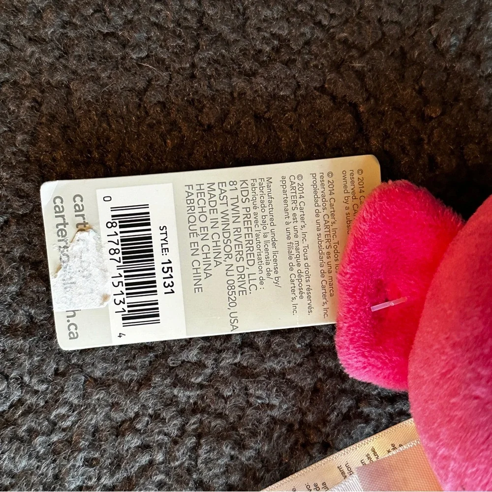 CARTER'S Pink and Orange Plush Bird Toy