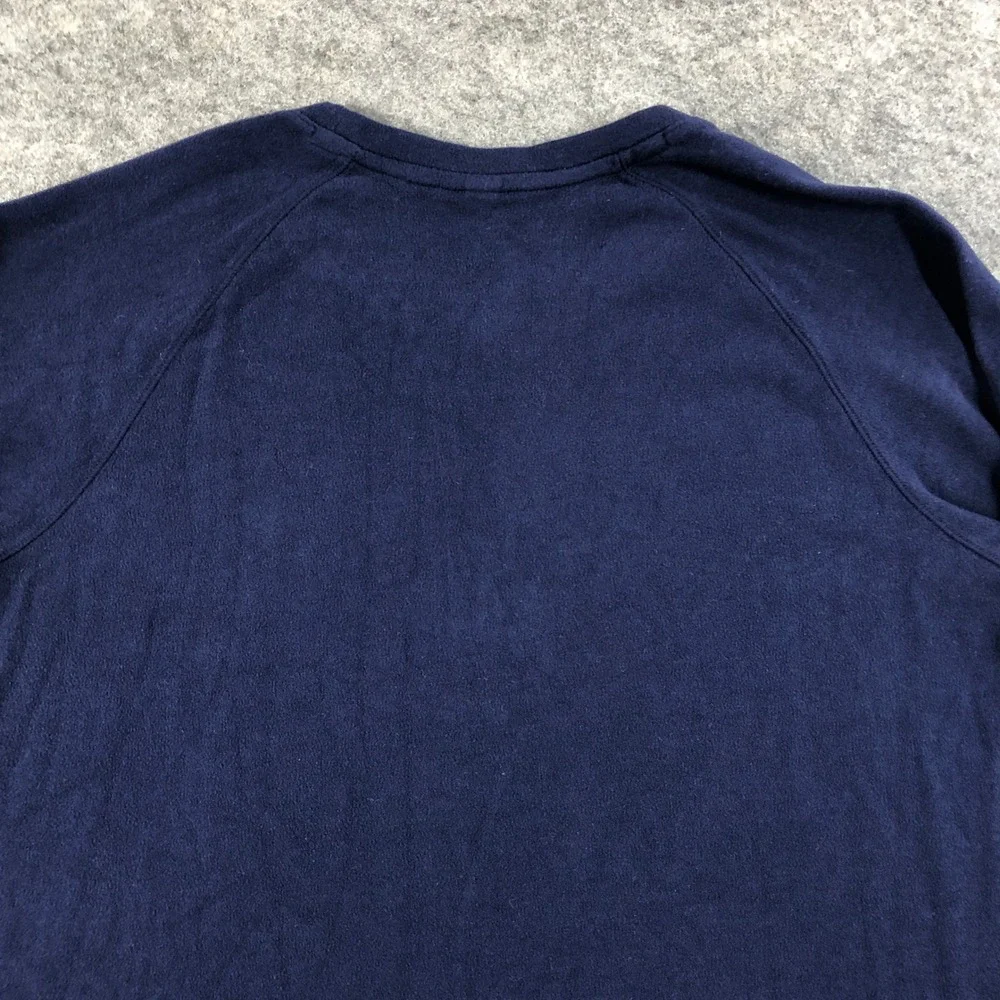 UNIQLO HEATTECH Mens Sweater Medium Navy Blue Fleece Long Sleeve Crew Neck