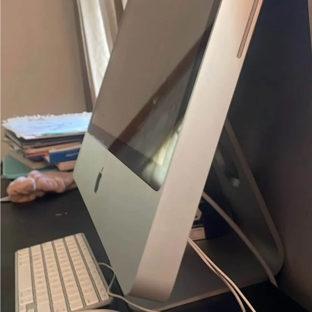 Apple iMac with Silver Finish and White Accessories