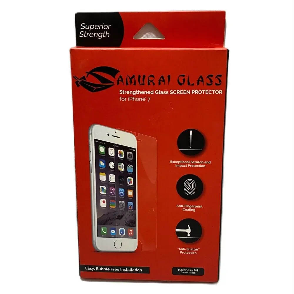 Samurai Glass iPhone 7 Strengthed Glass Screen Protector Hardness 9H