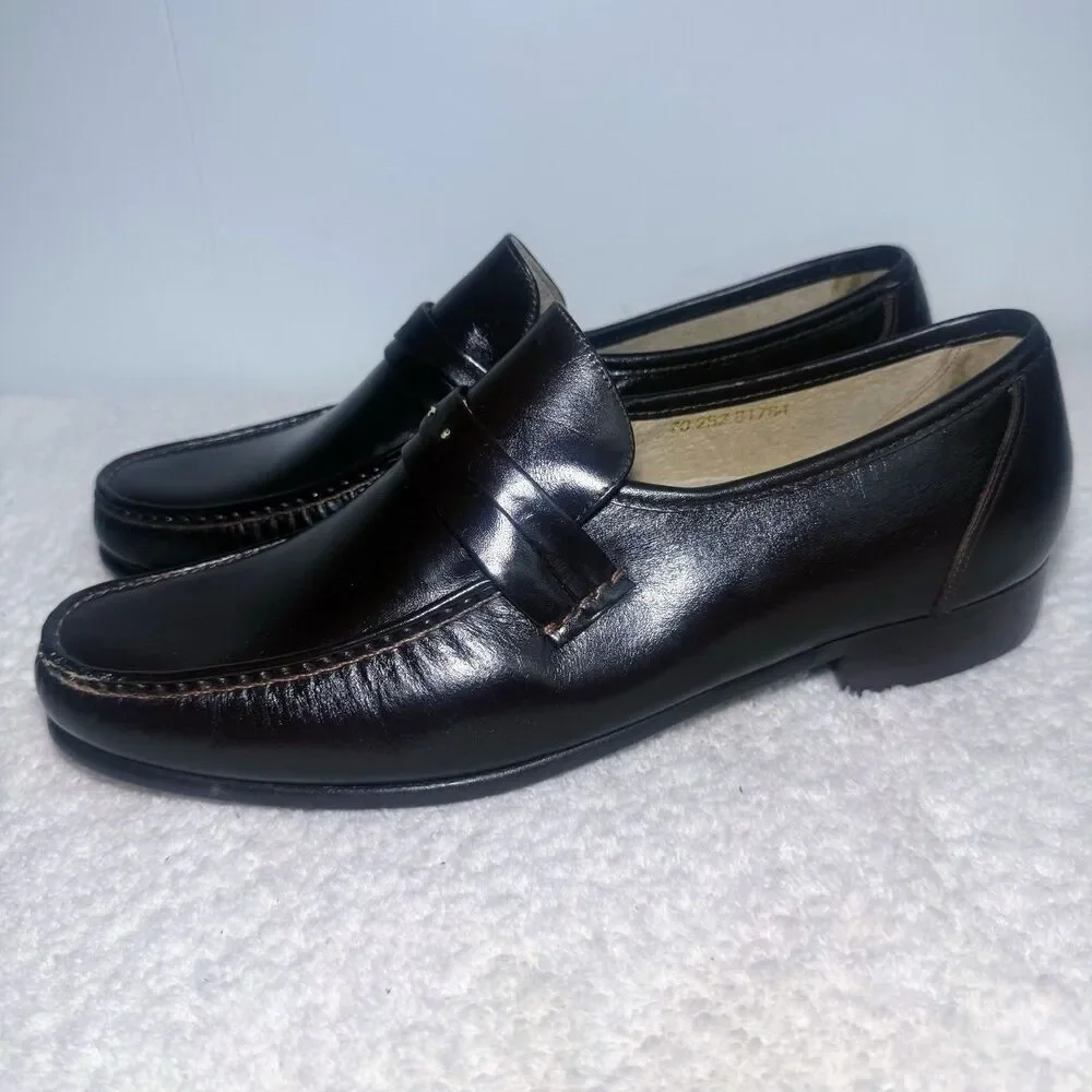 Buccione Brown Leather Women's Loafers Size 9.5