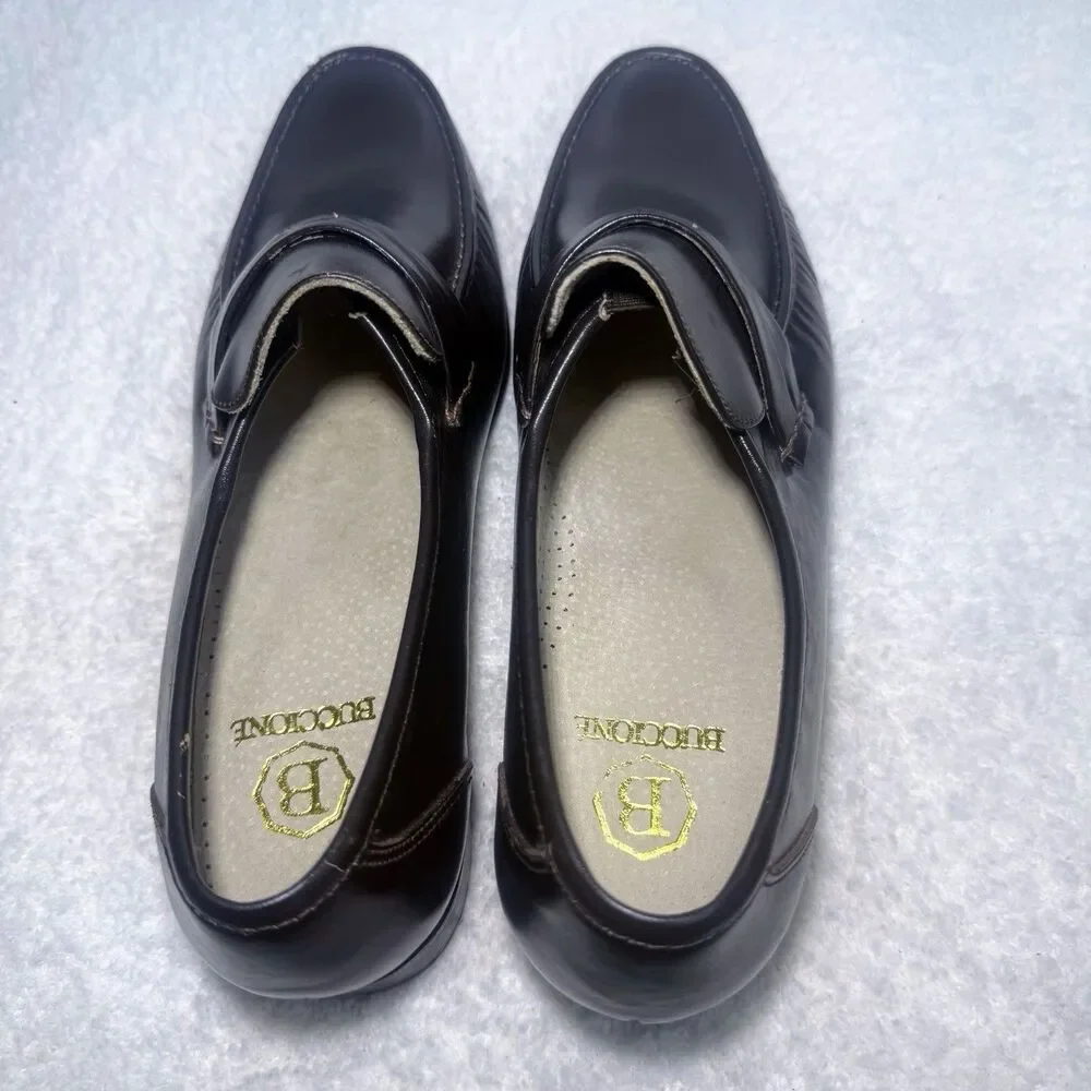Buccione Brown Leather Women's Loafers Size 9.5