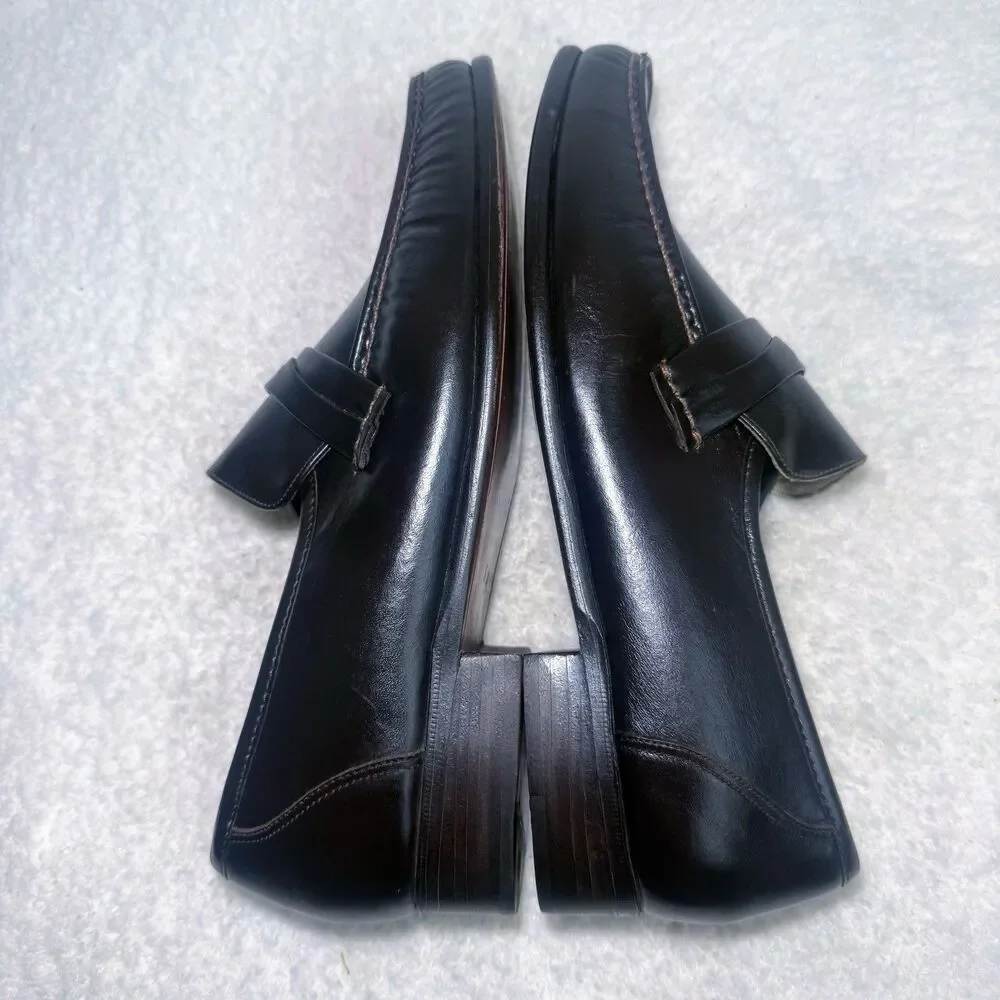 Buccione Brown Leather Women's Loafers Size 9.5