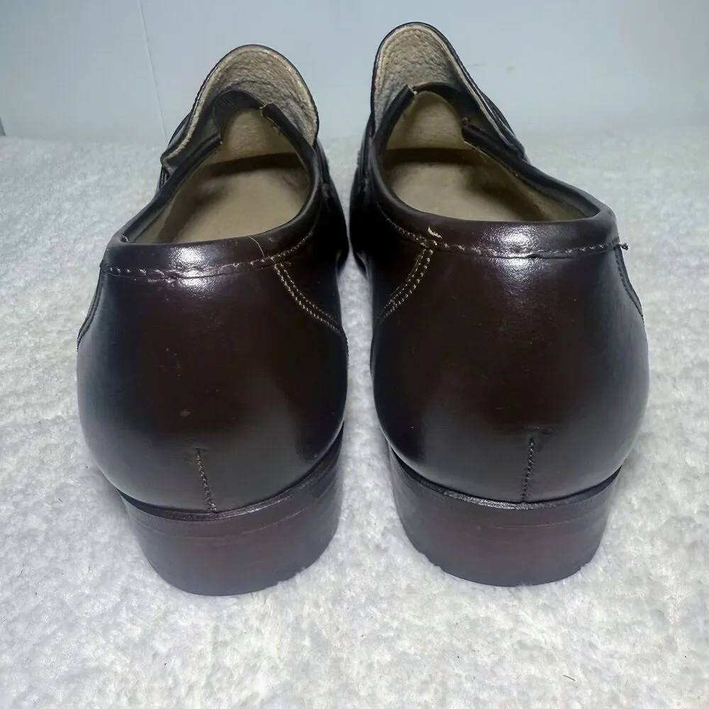 Buccione Brown Leather Women's Loafers Size 9.5