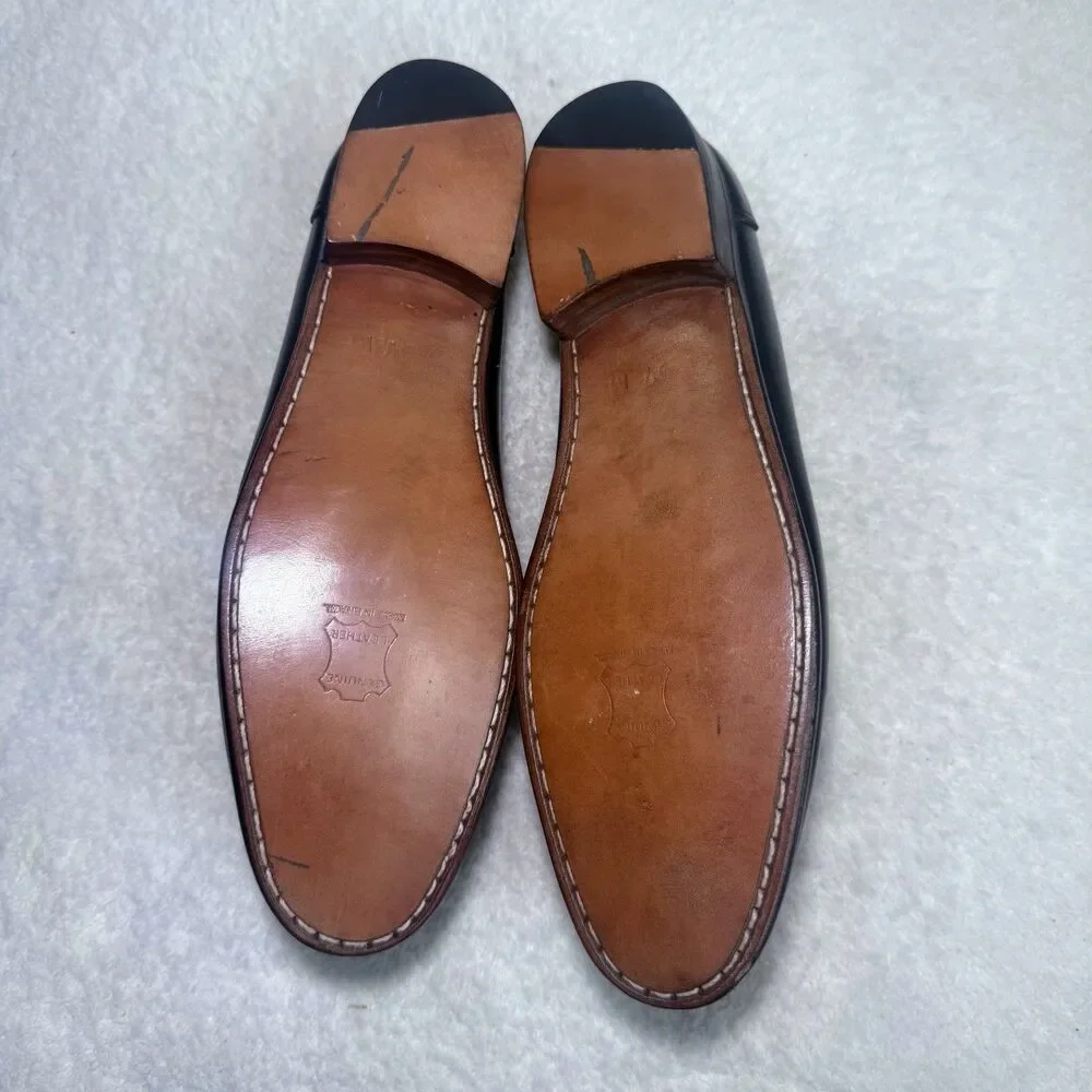 Buccione Brown Leather Women's Loafers Size 9.5