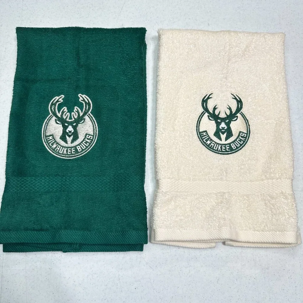 Milwaukee Bucks Towels Embroidered Hand Towel Set Bathroom Sports Basketball
