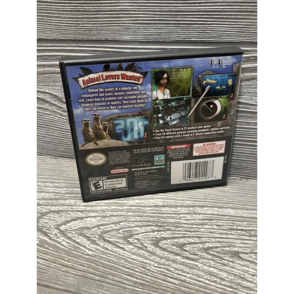 Zoo Hospital (Nintendo DS, 2007) Works Complete