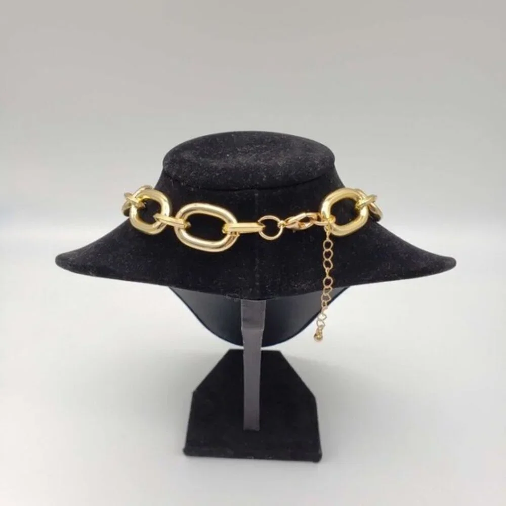 Authentic Louis Vuitton Lock and Key Gold w/Unbranded Geometry Cuban Style Chain