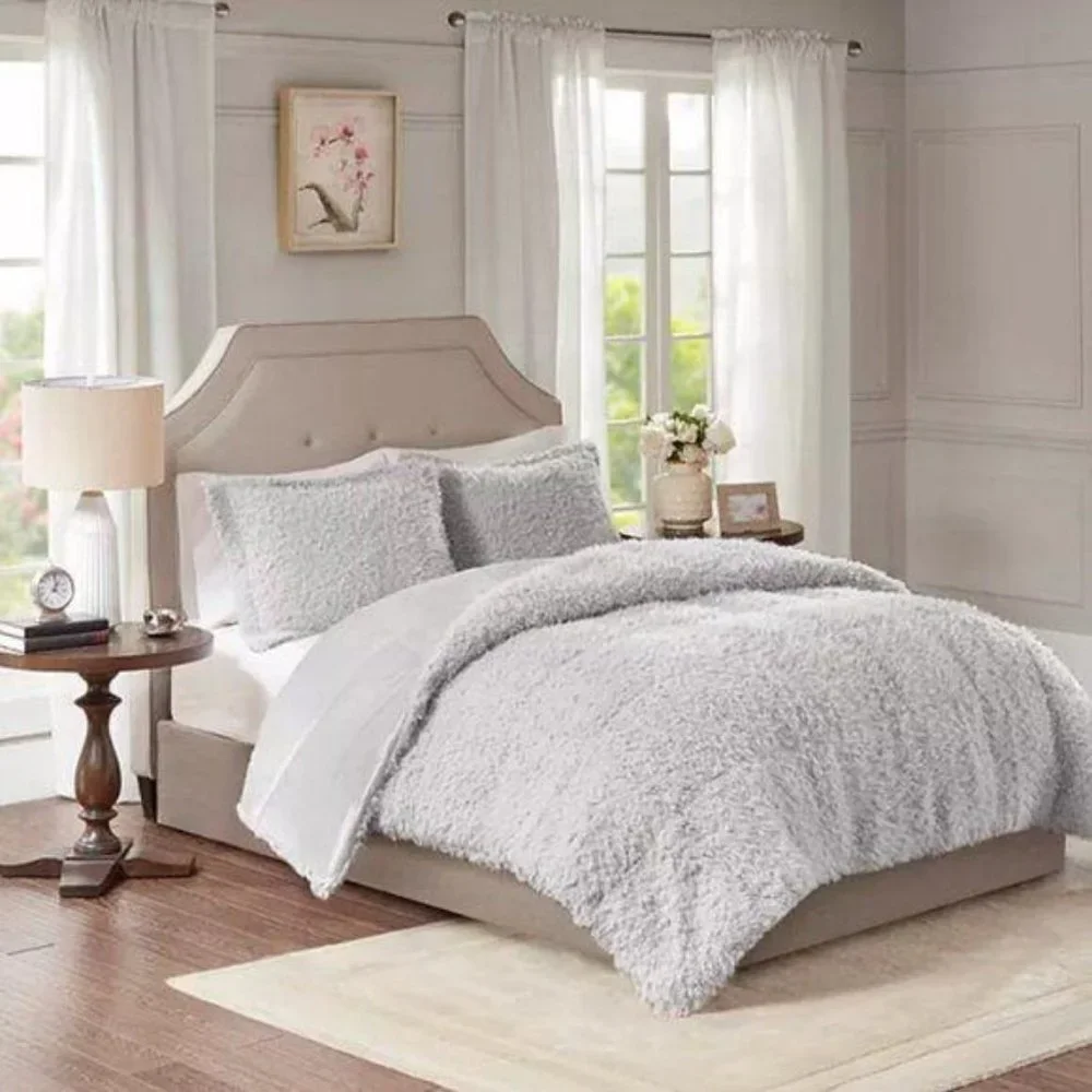 Madison Park Faux Mohair Mink Twin Comforter Set