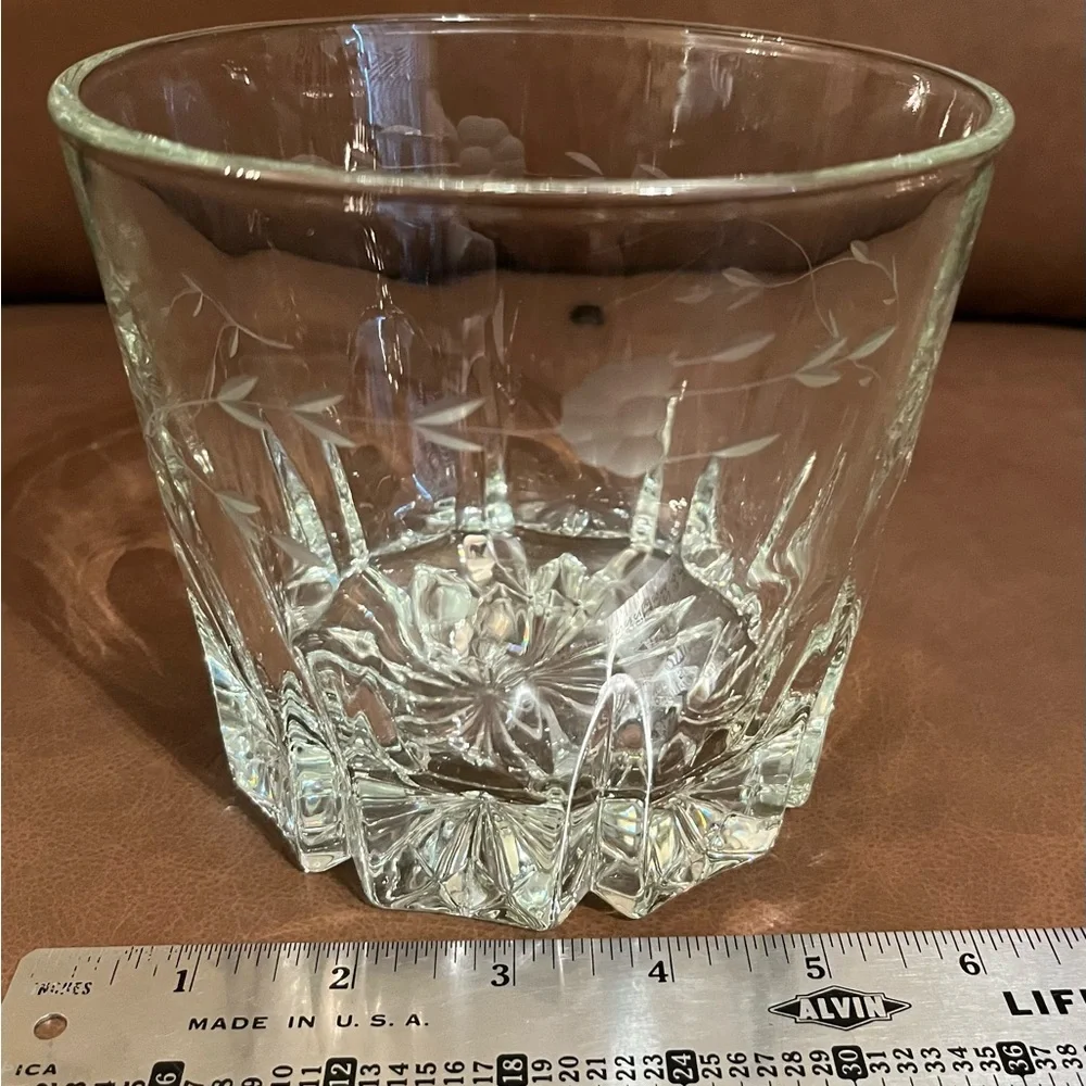 Vintage Princess House Etched Crystal Ice Bucket