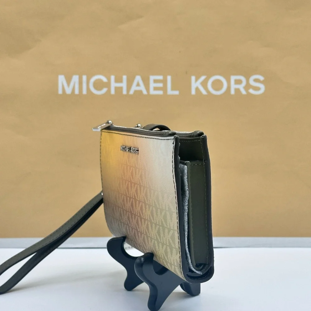 Michael Kors wristlet logo