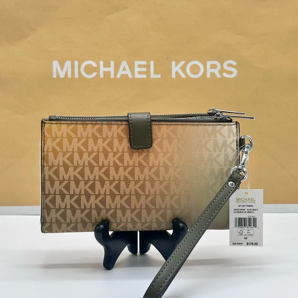 Michael Kors wristlet logo