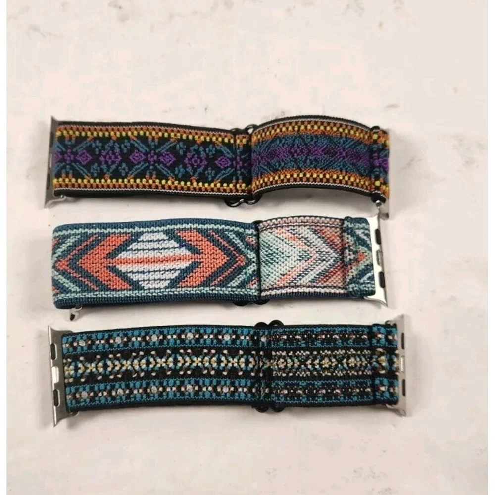 Three Elastic‎ Patterned Apple Watch Bands (6B5)
