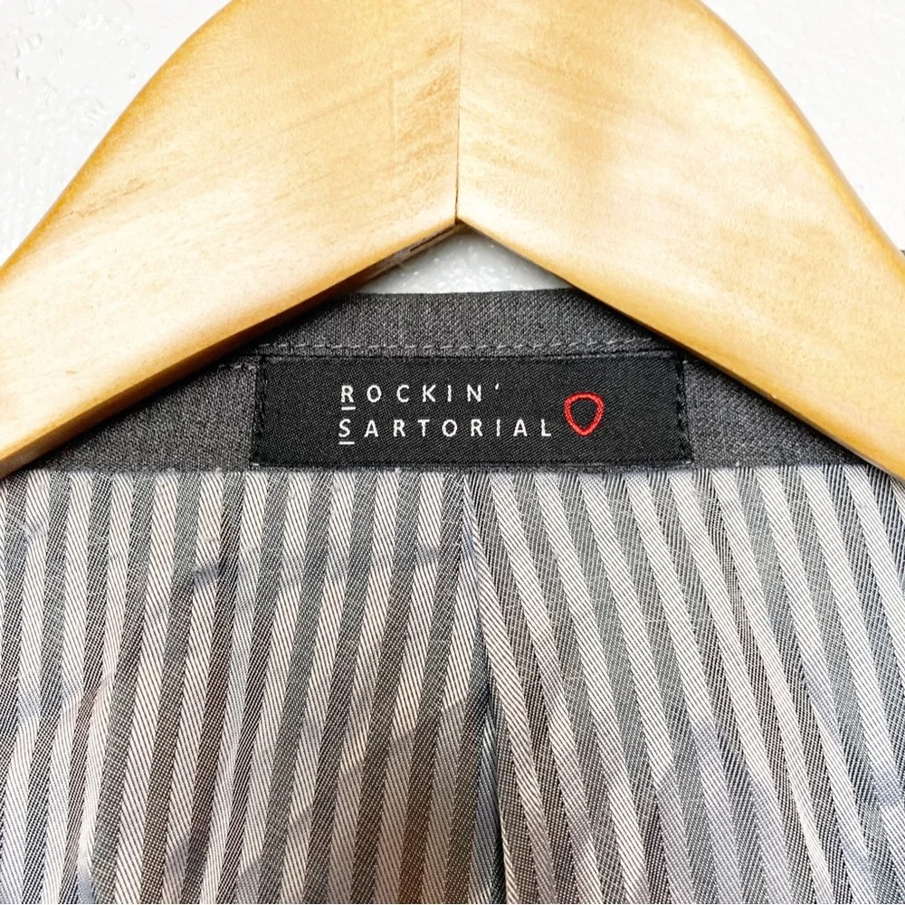 Rockin Sartorial Mens 40S Sport Coat Medium Grey Wool Blend