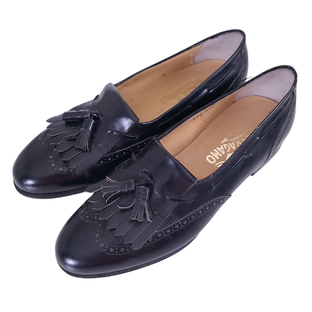 Salvatore Ferragamo Black LUCUS Kiltie IRREGULAR SIZES Loafers Shoes Size 9.5 10