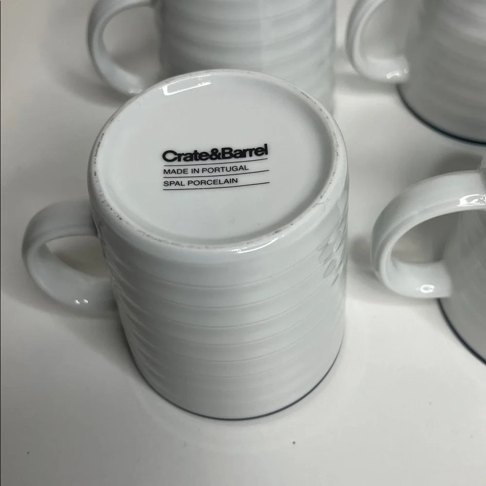 Crate & Barrel set of 8 porcelain coffee mugs