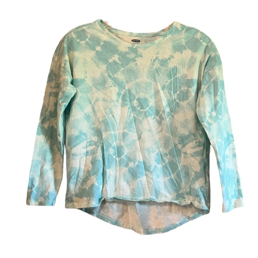 Old Navy Kids Long Sleeve Tie Dye Shirt Aqua