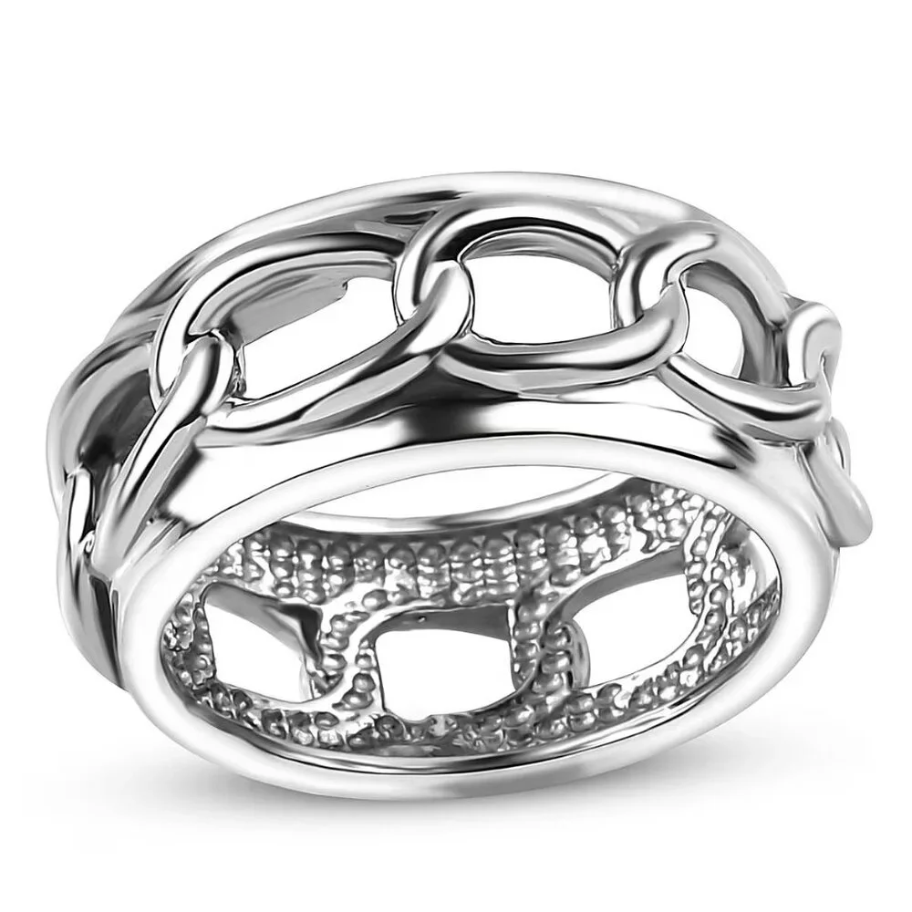 NEW Men's Curb Chain Design Ring in Stainless Steel - Size 14