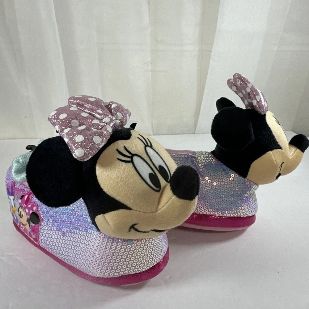 Disney Minnie Mouse Junior Girls 9-10 3D Pink Purple Sequin New