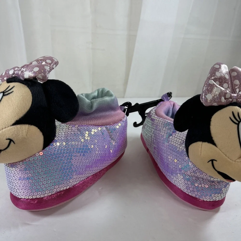 Disney Minnie Mouse Junior Girls 9-10 3D Pink Purple Sequin New
