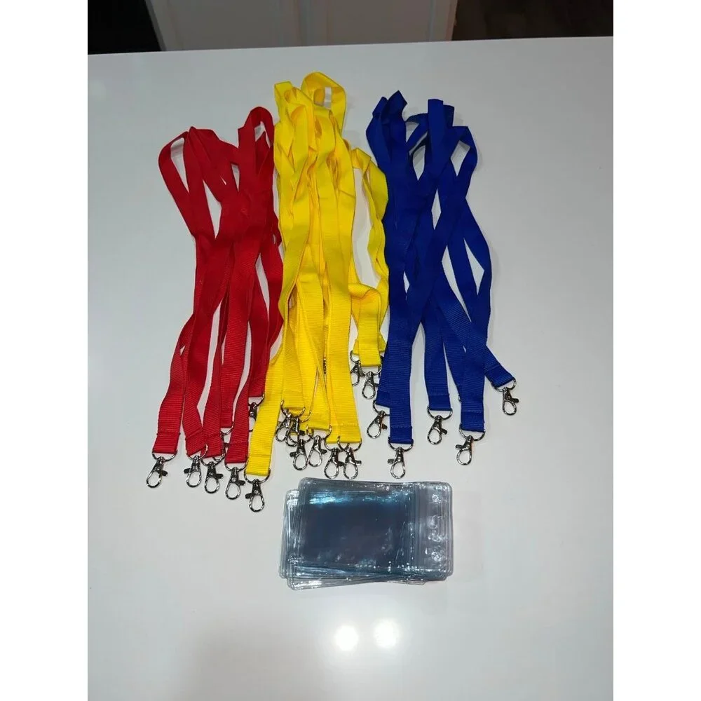 Lanyards an Sleeves. 6Red 6Blue 12Yellow