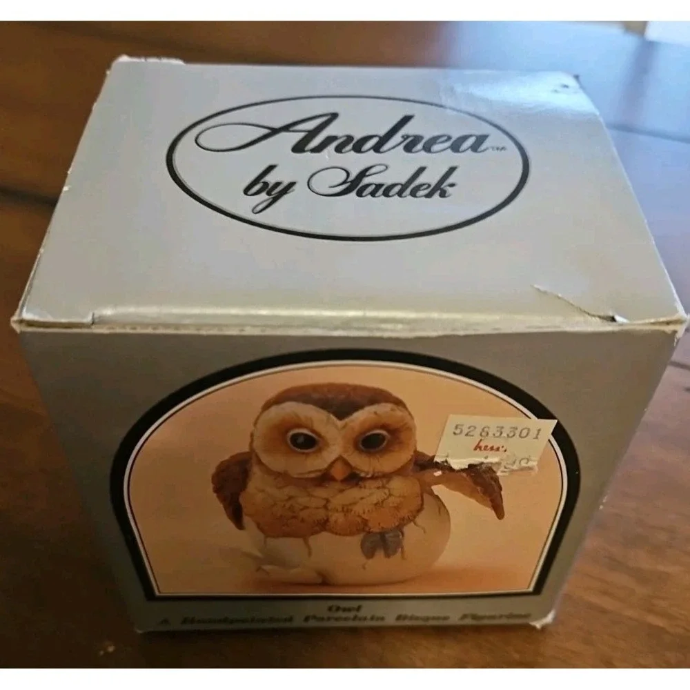 Vintage Andrea by Sadek Owl hatchling, quality porcelain #8618 1990 Japan 3