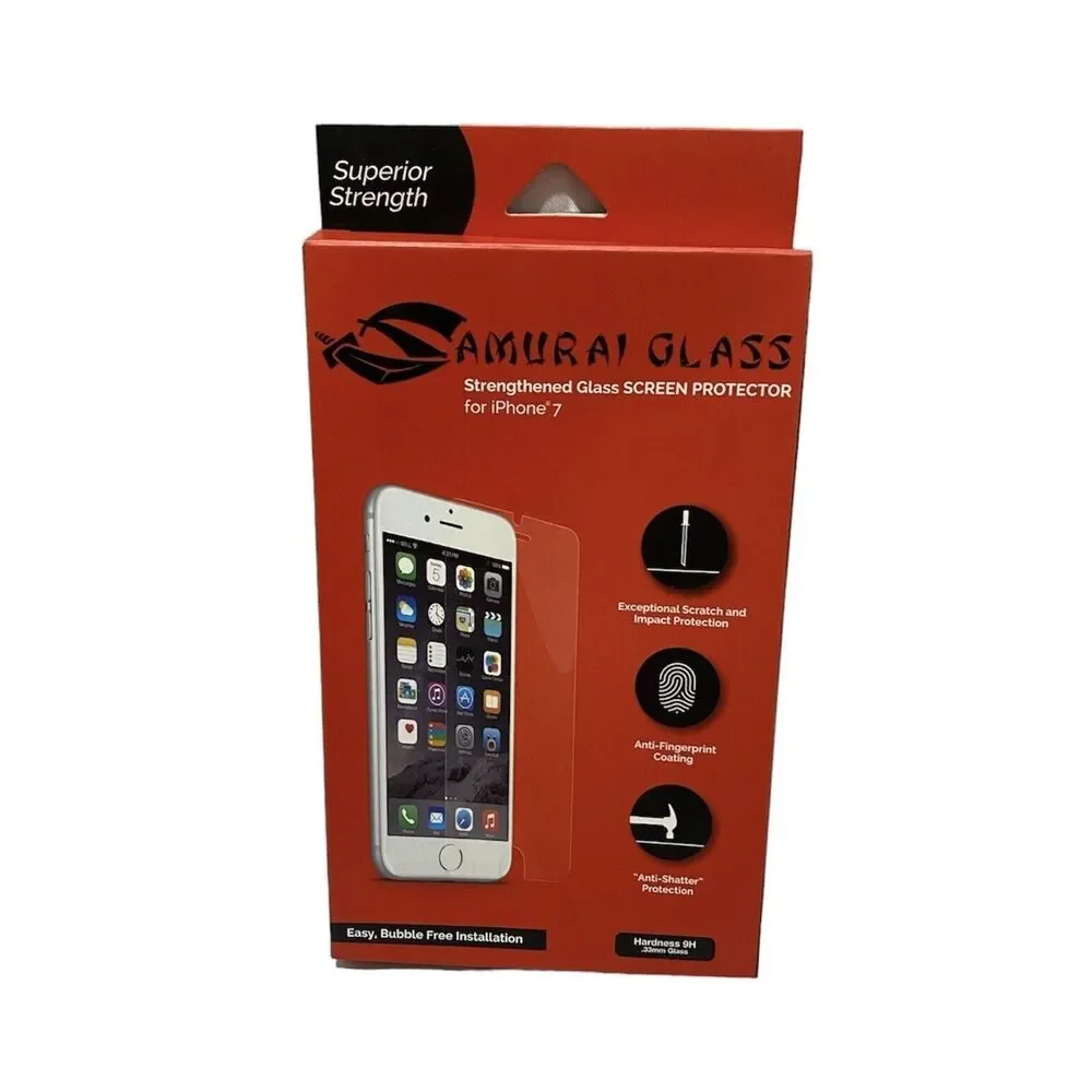 Samurai Glass iPhone 7 Strengthen Glass Screen Protector Hardness 9H