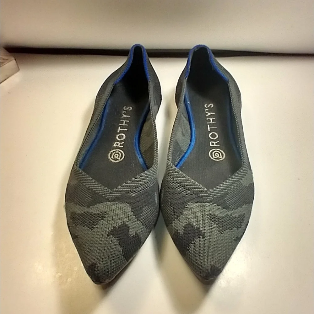 Rothy's The Point Camo Knit Flats Shoes Women's sz 7.5.