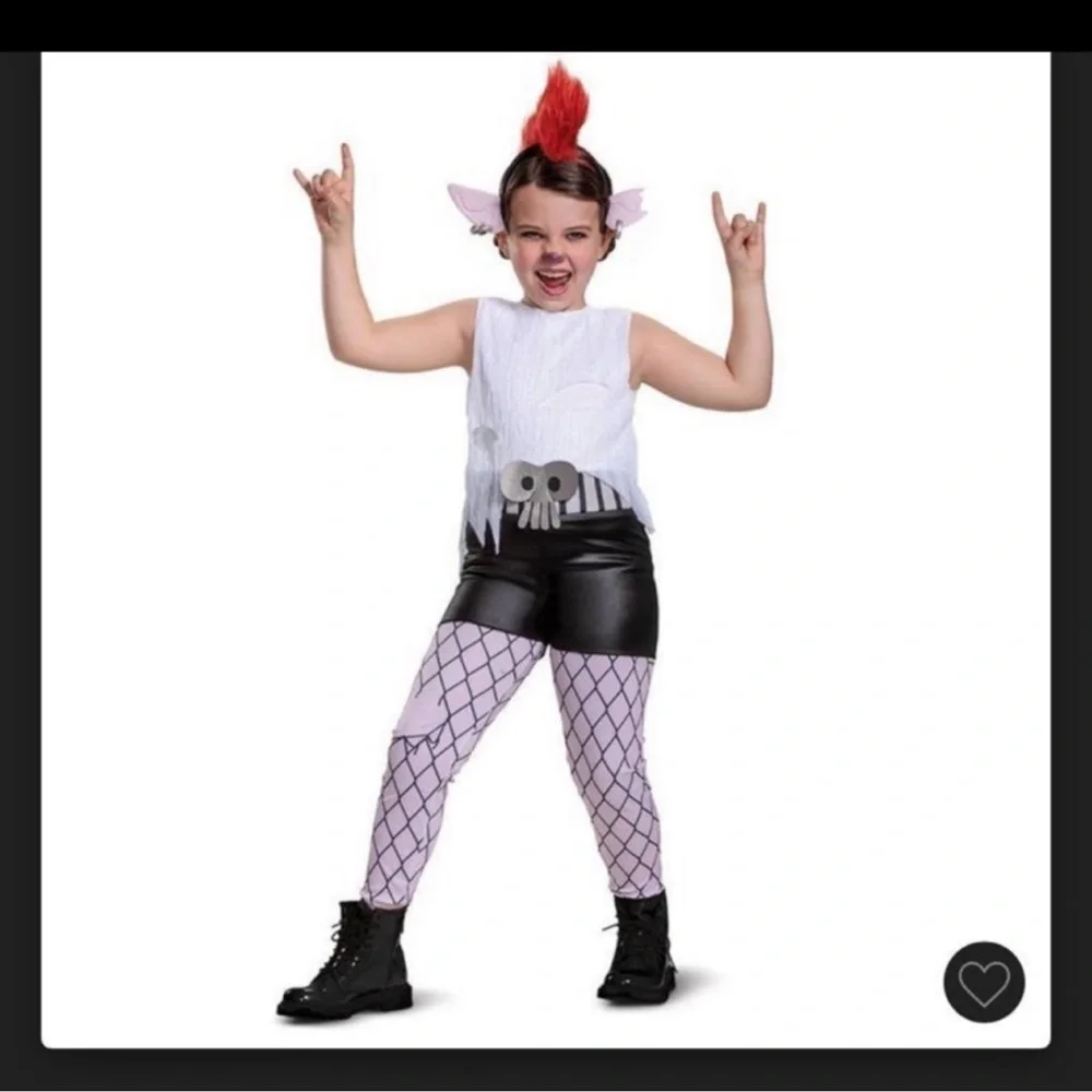Trolls World Tour Barb new costume jumpsuit and headband with hair and ears